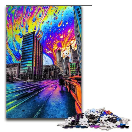 Puzzle für Erwachsene Dreamscape 1000 Teile Holzpuzzle für Erwachsene und Kinder ab 14 Jahren Lernspielzeug (75 x 50 cm) von linghhiming
