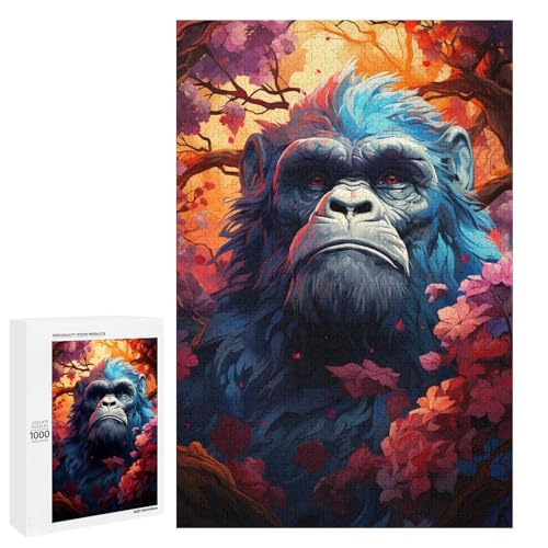Puzzle für Erwachsene EIN Gorilla in den Blumen 1000 Teile Holzpuzzle für Kinder ab 12 Jahren anspruchsvolles Spiel 75 x 50 cm Puzzle für Erwachsene EIN Gorilla in den Blumen 1000 Teile Holzpuzzle für Kinder ab 12 Jahren anspruchsvolles Spiel 75 x 50 cm von linghhiming