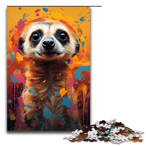 Puzzle für Erwachsene Erdmännchen bunt 1000 Teile Holzpuzzle für Familienspiele 1000 Teile (75 x 50 cm) von linghhiming