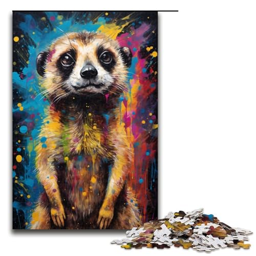 Puzzle für Erwachsene Erdmännchen bunt 1000 Teile Holzpuzzle für Kinder ab 14 Jahren Heimdekoration 1000 Teile (75 x 50 cm) von linghhiming