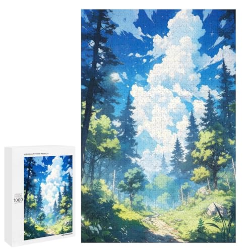 Puzzle für Erwachsene Fantasiewald 1000 Teile Holzpuzzle für Kinder ab 12 Jahren anspruchsvolles Spiel 75 x 50 cm von linghhiming