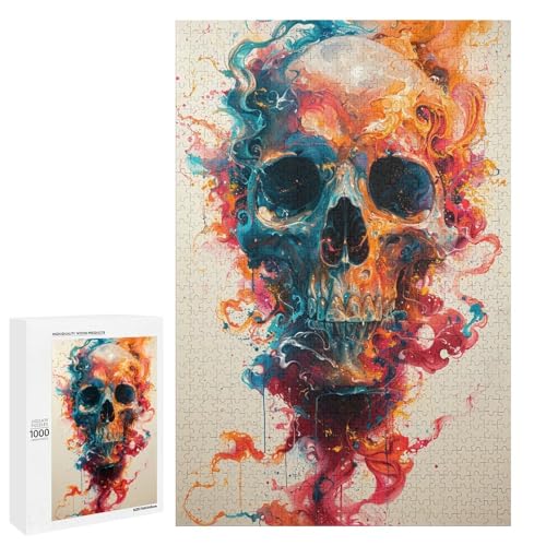 für Erwachsene Puzzle Farbiger Totenkopf 1000 Teile Holzpuzzle für Erwachsene und Kinder ab 12 Jahren 75x50cm für Erwachsene Puzzle Farbiger Totenkopf 1000 Teile Holzpuzzle für Erwachsene und Kinder ab 12 Jahren 75x50cm von linghhiming