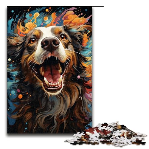 Puzzle für Erwachsene Farbmalerei Hund 1000 Teile Holzpuzzle für Kinder ab 12 Jahren Heimdekoration 75 x 50 cm Puzzle für Erwachsene Farbmalerei Hund 1000 Teile Holzpuzzle für Kinder ab 12 Jahren Heimdekoration 75 x 50 cm von linghhiming