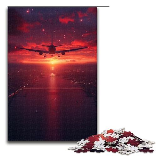 Puzzle für Erwachsene Flugzeuge bei Sonnenuntergang 1000 Teile tolles Geschenk geeignet für Teenager ab 14 Jahren 1000 Teile (75 x 50 cm) von linghhiming