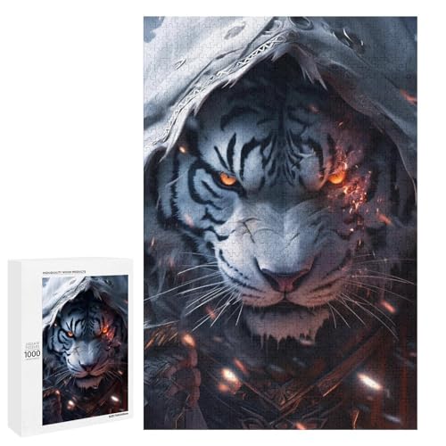 Puzzle für Erwachsene Graufangtiger 1000 Teile Holzpuzzle für Erwachsene und Kinder ab 12 Jahren (75 x 50 cm) von linghhiming
