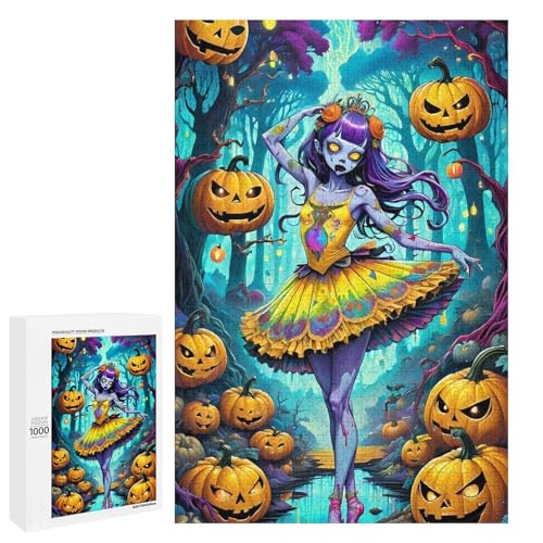 Puzzle für Erwachsene Halloween Ballett 1000 Teile Holzpuzzle für Erwachsene und Kinder ab 12 Jahren Lernspielzeug (75 x 50 cm) von linghhiming