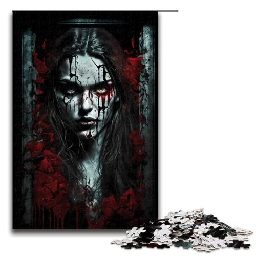 Puzzle für Erwachsene Horror Kunst () 1000 teiliges Holzpuzzle für Kinder ab 14 Jahren Lernspielzeug 75 x 50 cm von linghhiming