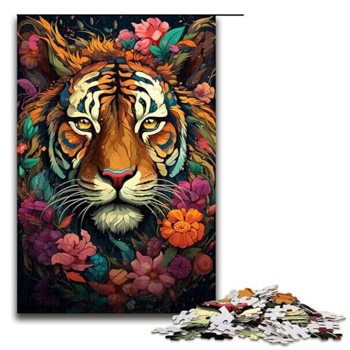 Puzzle für Erwachsene Huahu farbenfrohes psychedelisches Holzpuzzle mit 1000 Teilen für Kinder ab 14 Jahren Heimdekoration 1000 Teile (75 x 50 cm) von linghhiming