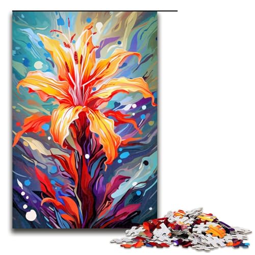 Puzzle für Erwachsene Kardinalblume 1000 Teile Holzpuzzle für Kinder ab 12 Jahren Heimdekoration 75 x 50 cm von linghhiming