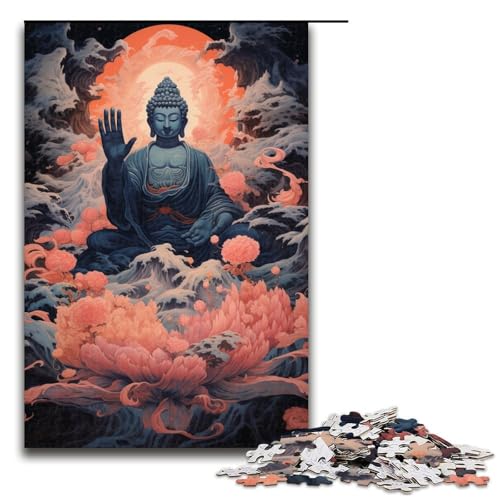 Puzzle für Erwachsene Kunst Buddha Statue 1000 Teile Holzpuzzle für Kinder ab 14 Jahren Heimdekoration 1000 Teile (75 x 50 cm) von linghhiming