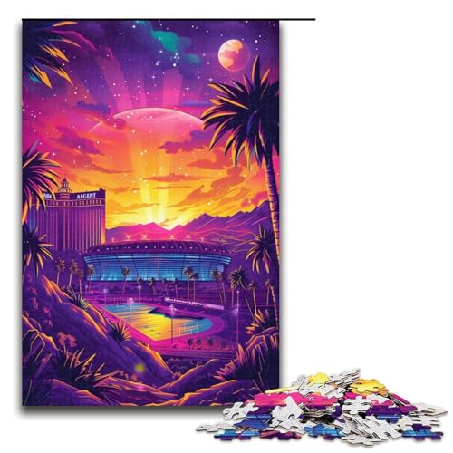 Puzzle für Erwachsene Kunst Bunte Gebäude 1000 Teile Holzpuzzle für Erwachsene und Kinder ab 14 Jahren 1000 Teile (75 x 50 cm) von linghhiming