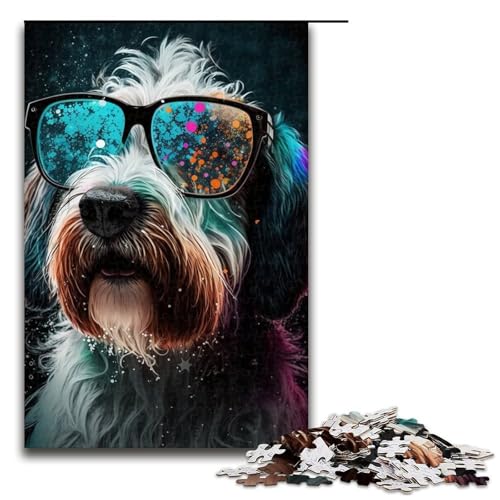 Puzzle für Erwachsene Kunst Bunte Hunde 1000 Teile Holzpuzzle für Erwachsene und Kinder ab 14 Jahren 1000 Teile (75 x 50 cm) von linghhiming