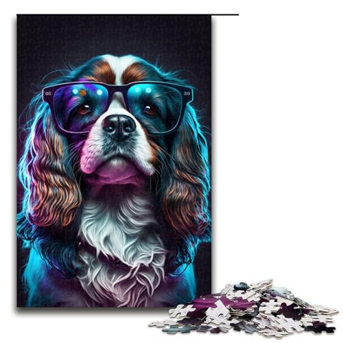 Puzzle für Erwachsene Kunst Bunte Hunde 1000 Teile Holzpuzzle für Kinder ab 14 Jahren Heimdekoration 1000 Teile (75 x 50 cm) von linghhiming