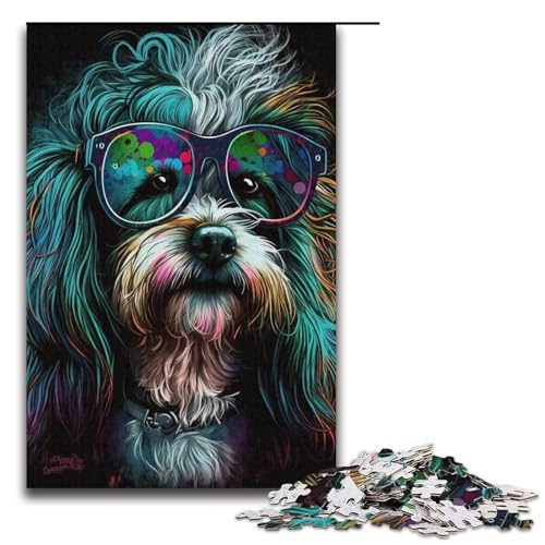 Puzzle für Erwachsene Kunst Bunte Hunde 1000 Teile tolles Geschenk geeignet für und Teenager ab 14 Jahren 1000 Teile (38 x 26 cm) von linghhiming