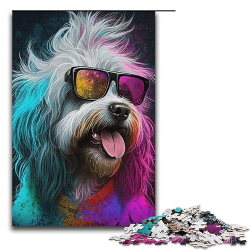 Puzzle für Erwachsene Kunst Bunte Hunde 1000 teiliges Papierpuzzle für Familienspiele 1000 Teile (38 x 26 cm) von linghhiming