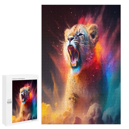 Puzzle für Erwachsene Kunst Bunte Löwen 1000 Teile Holzpuzzle für Kinder ab 12 Jahren Lernspielzeug 75 x 50 cm Puzzle für Erwachsene Kunst Bunte Löwen 1000 Teile Holzpuzzle für Kinder ab 12 Jahren Lernspielzeug 75 x 50 cm von linghhiming