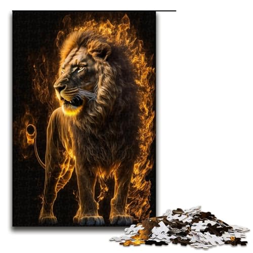 Puzzle für Erwachsene Kunst Bunte Löwen 1000 Teile Holzpuzzle für Kinder ab 14 Jahren anspruchsvolles Spiel 1000 Teile (75 x 50 cm) von linghhiming