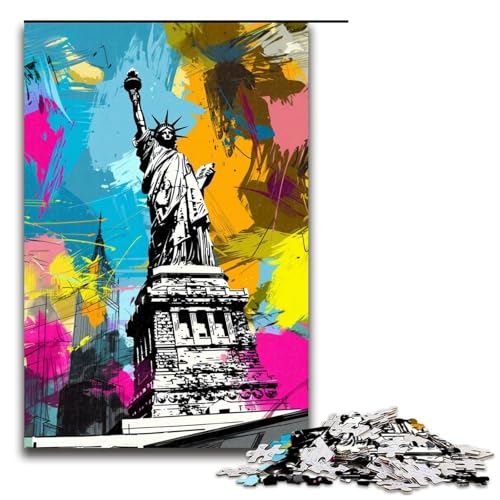 Puzzle für Erwachsene Kunst Freiheitsstatue 1000 Teile Puzzle tolles Geschenk geeignet für und Teenager ab 14 Jahren 1000 PCS (75x50cm) von linghhiming