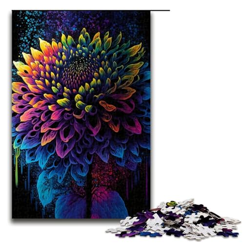 Puzzle für Erwachsene Kunstblumen 1000 Teile Holzpuzzle für Erwachsene und Kinder ab 14 Jahren 1000 Teile (75 x 50 cm) von linghhiming