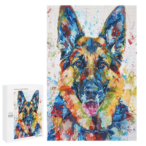 Puzzle für Erwachsene Kunsthund 1000 Teile Holzpuzzle für Kinder ab 12 Jahren Heimdekoration 75 x 50 cm Puzzle für Erwachsene Kunsthund 1000 Teile Holzpuzzle für Kinder ab 12 Jahren Heimdekoration 75 x 50 cm von linghhiming
