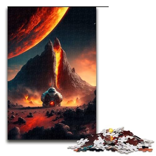Puzzle für Erwachsene Lavalandschafts Abenteuer 1000 Teile Holzpuzzle für Erwachsene und Kinder ab 14 Jahren 75 x 50 cm von linghhiming