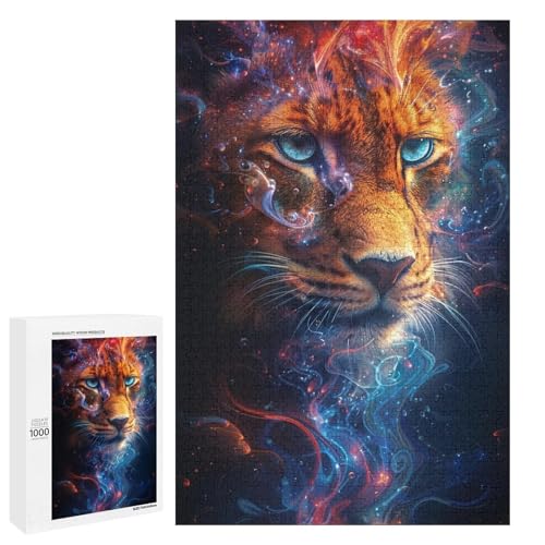 für Erwachsene Leoparden Puzzle 1000 teiliges Holzpuzzle für Erwachsene und Kinder ab 12 Jahren (75 x 50 cm) von linghhiming