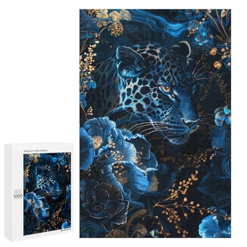 Puzzle für Erwachsene Leopard 1000 teiliges Holzpuzzle für Kinder ab 12 Jahren Lernspielzeug (75 x 50 cm) von linghhiming