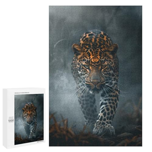 Puzzle für Erwachsene Leoparden Puzzle 1000 Teile Holzpuzzle für Kinder ab 12 Jahren anspruchsvolles Spiel (75 x 50 cm) von linghhiming