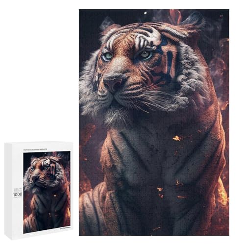 Puzzle für Erwachsene Lightning Tiger 1000 teiliges Holzpuzzle für Kinder ab 12 Jahren Lernspielzeug (75 x 50 cm) von linghhiming
