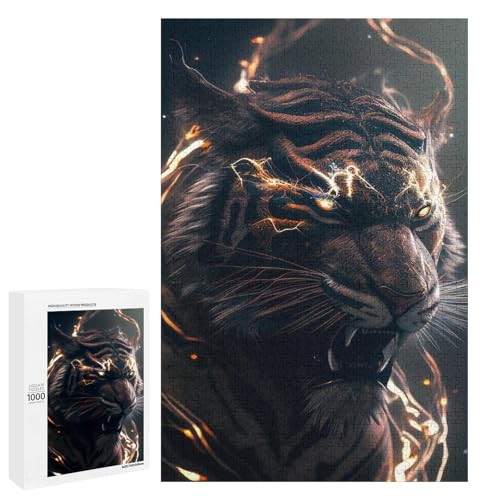 Puzzle für Erwachsene Lightning Tigers 1000 teiliges Holzpuzzle für Kinder ab 12 Jahren Heimdekoration (75 x 50 cm) von linghhiming