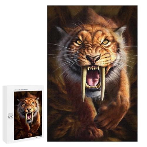 Puzzle für Erwachsene Löwe 1000 Teile Holzpuzzle für Kinder ab 12 Jahren anspruchsvolles Spiel (75 x 50 cm) von linghhiming