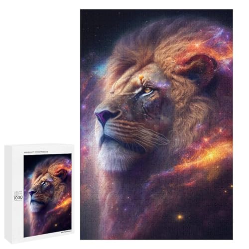 Puzzle für Erwachsene Löwe 1000 Teile Holzpuzzle für Kinder ab 12 Jahren anspruchsvolles Spiel (75 x 50 cm) von linghhiming