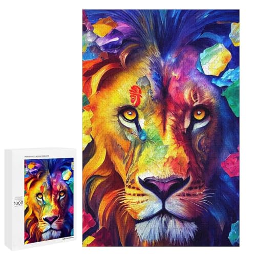 Puzzle für Erwachsene Löwe 1000 teiliges Holzpuzzle für Familienspiele (75 x 50 cm) von linghhiming