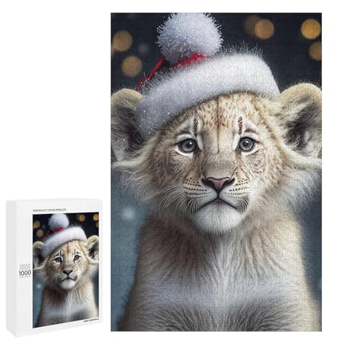 Puzzle für Erwachsene Löwen 1000 Teile Holzpuzzle für Kinder ab 12 Jahren Heimdekoration (75 x 50 cm) von linghhiming