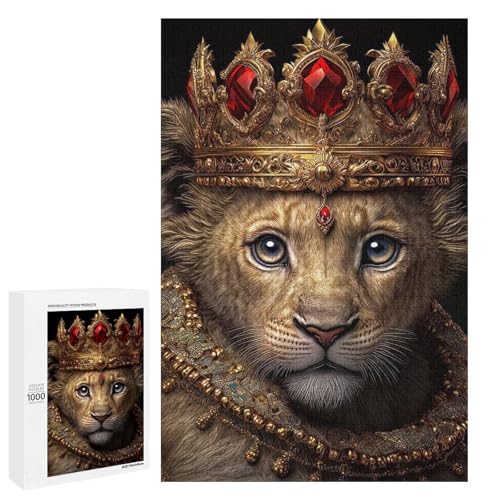 Puzzle für Erwachsene Löwen 1000 Teile Holzpuzzle für Kinder ab 12 Jahren Heimdekoration (75 x 50 cm) von linghhiming