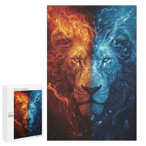 Puzzle für Erwachsene Löwen 1000 teiliges Holzpuzzle für Kinder ab 12 Jahren Lernspielzeug (75 x 50 cm) von linghhiming