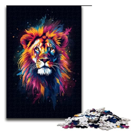 Puzzle für Erwachsene Löwenkopf-Puzzle 1000 Teile Holzpuzzle für Kinder ab 14 Jahren anspruchsvolles Spiel 1000 Teile (75 x 50 cm) von linghhiming