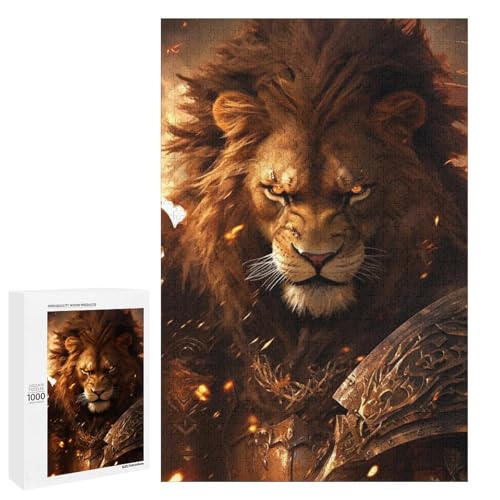 Puzzle für Erwachsene Löwenkrieger 1000 teiliges Holzpuzzle für Kinder ab 12 Jahren Lernspielzeug (75 x 50 cm) von linghhiming