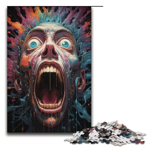 Puzzle für Erwachsene Malen Bunter Bösewicht 1000 teiliges Papierpuzzle für Kinder ab 14 Jahren Lernspielzeug 1000 Teile (38 x 26 cm) von linghhiming