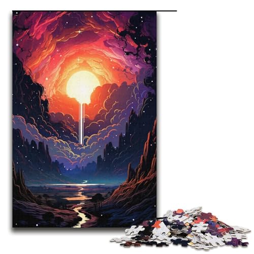 Puzzle für Erwachsene Malen Einer farbenfrohen Landschaft 1000 teiliges Papierpuzzle für Familienspiele 1000 Teile (38 x 26 cm) von linghhiming