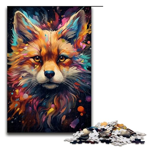 Puzzle für Erwachsene Malen Farbe Fuchs 1000 Teile Holzpuzzle für Erwachsene und Kinder ab 14 Jahren 1000 Teile (75 x 50 cm) von linghhiming