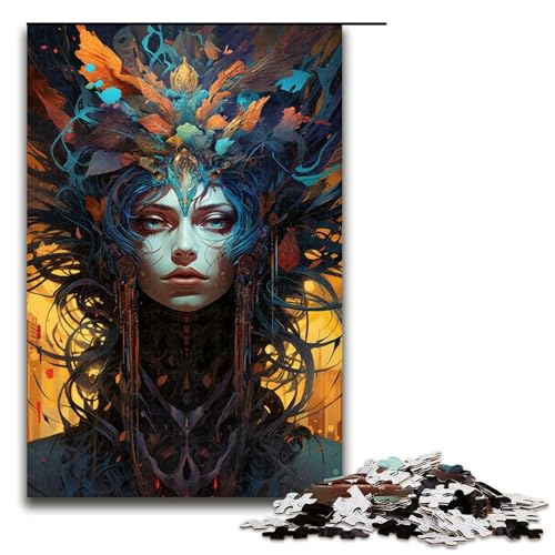 Puzzle für Erwachsene Malen Farbe Hexe 1000 Teile Holzpuzzle für Erwachsene und Kinder ab 14 Jahren Lernspielzeug 1000 Teile (75 x 50 cm) von linghhiming