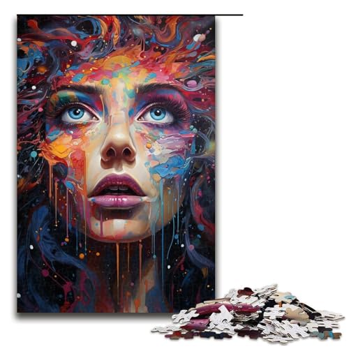 Puzzle für Erwachsene Malen Farbe Mädchen 1000 Teile Holzpuzzle für Kinder ab 14 Jahren anspruchsvolles Spiel 1000 Teile (75 x 50 cm) von linghhiming