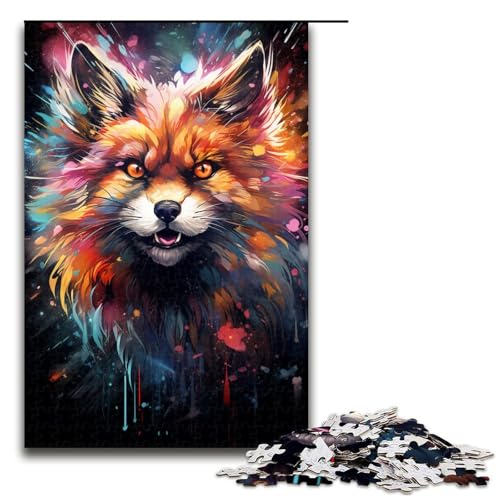 Puzzle für Erwachsene Malerei Kunst Fuchs 1000 Teile Holzpuzzle für Kinder ab 14 Jahren anspruchsvolles Spiel 1000 Teile (75 x 50 cm) von linghhiming