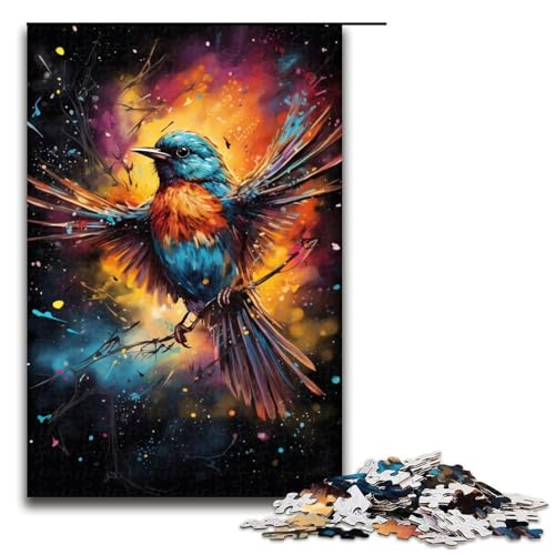 Puzzle für Erwachsene Malerei Kunst Spatz 1000 Teile Holzpuzzle für Kinder ab 14 Jahren Heimdekoration 1000 Teile (75 x 50 cm) von linghhiming