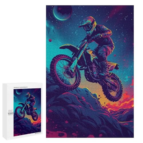 Puzzle für Erwachsene Mountainbike 1000 Teile Holzpuzzle für Erwachsene und Kinder ab 12 Jahren (75 x 50 cm) von linghhiming