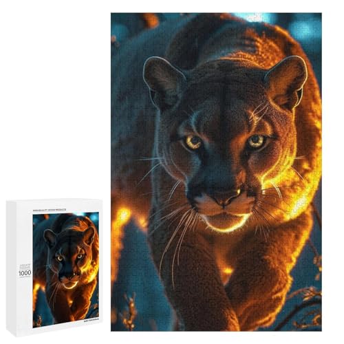 Puzzle für Erwachsene Mystischer Berglöwe 1000 teiliges Holzpuzzle für Kinder ab 12 Jahren Lernspielzeug (75 x 50 cm) von linghhiming