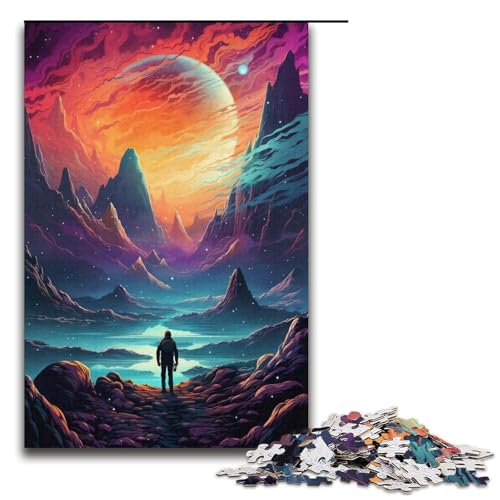 Puzzle für Erwachsene Nachtansicht unter dem Sternenhimmel 1000 Teile Papierpuzzle für Erwachsene und Kinder ab 14 Jahren 1000 Teile (38 x 26 cm) von linghhiming