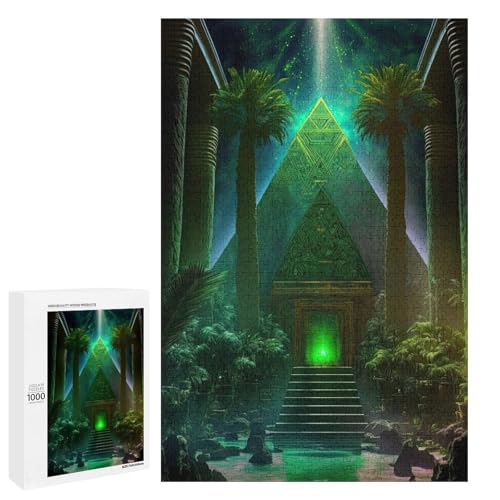 Puzzle für Erwachsene Nachthimmel ägyptischer Pharao 1000 Teile Holzpuzzle für Erwachsene und Kinder ab 12 Jahren Lernspielzeug (75 x 50 cm) von linghhiming