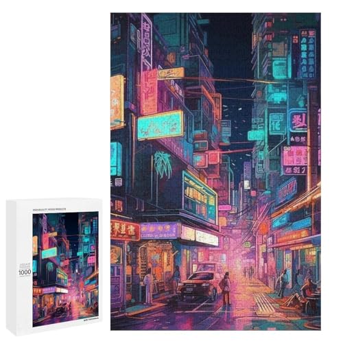 Puzzle für Erwachsene Nachtleuchtendes Puzzle 1000 Teile Holzpuzzle für Kinder ab 12 Jahren anspruchsvolles Spiel (75 x 50 cm) von linghhiming